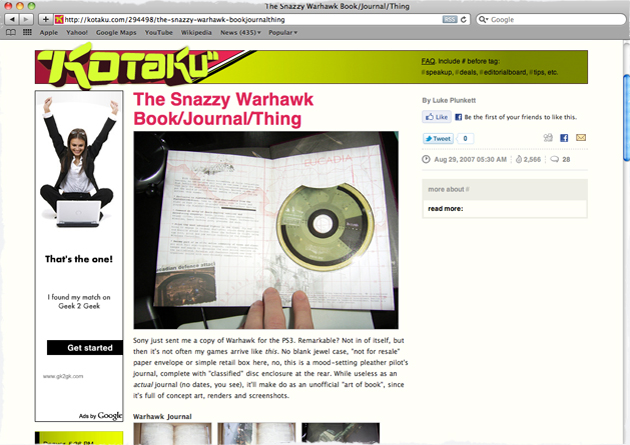 Warhawk on Kotaku